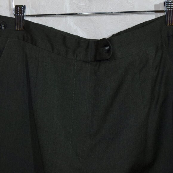 Vintage Harvé Benard Dark Gray Wool Pleated Trousers | Size 12 - Picture 2 of 5